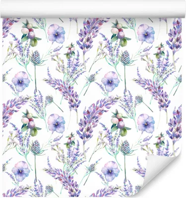 Produktbild von 10m VLIES TAPETE Rolle Blumen Lavendel Blätter Natur Pflanzen XXL