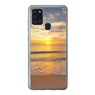 Produktbild von MuchoWow® Handyhülle Schutzhülle Hülle für Samsung Galaxy A21s Strand - Sonnenuntergang - Meer Silikon Softcase Handy Hülle - Hartschale