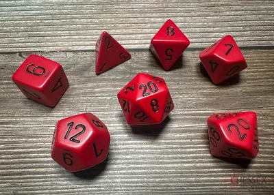 Produktbild von Chessex Polyhedral 7-Die Würfel-Set Opaque - Rot/Schwarz
