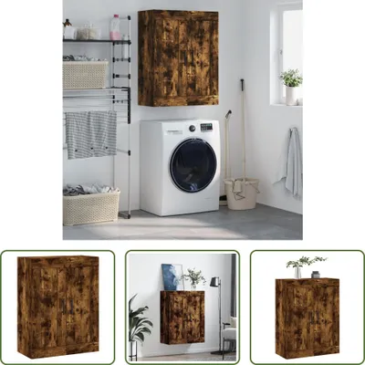 Produktbild von The Living Store Wandschrank Räuchereiche 69,5x34x90 cm Holzwerkstoff