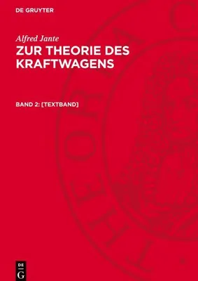 Produktbild von Zur Theorie des Kraftwagens, Band 2, [Textband]