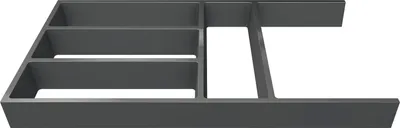Obrázok produktu pre Vložka do zásuvky Ninka Connect na príbory - rám možno skrátiť, tmavosivá