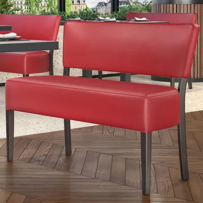 Produktbild von LUCA | Bistro Sitzbank | Rot | B:H 120 x 83 cm | Leder | Gastrobank, Bistrobank, Gastro Polsterbank