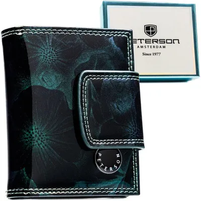 Obrázek produktu pro Peterson Dámská peněženka zelená RFID přírodní a ekologická kůže 10,5x8,5 cm