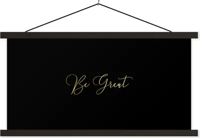 Produktbild von MuchoWow® Textilposter Zitat - Sprichwörter - Gold - Schwarz 120x60 cm mit schwarzem Rahmen - Dekoration Schlafzimmer