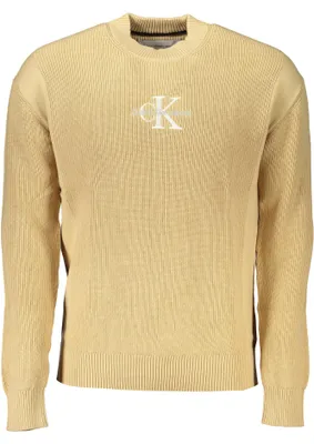 Produktbild von Eleganter Herrenpullover Beige mit Rundhals und Kontrastdetails