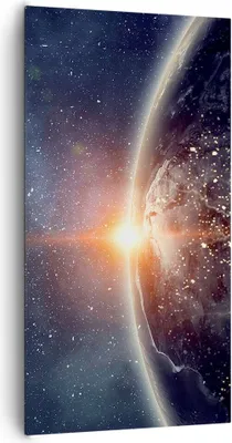 Produktbild von Bild auf Leinwand - Leinwandbild - Einteilig - Kosmos Erde Sonne - 65x120cm - Wand Bild - Wanddeko - Wandbilder - Leinwanddruck - Bilder - Wanddekoration - Leinwand bilder - Wandbild - PA65x120-4343
