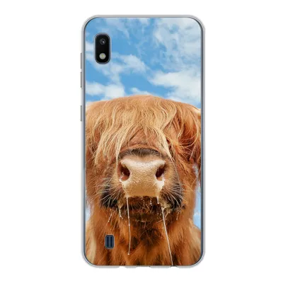 Produktbild von MuchoWow® Handyhülle Schutzhülle Hülle für Samsung Galaxy A10 Schottischer Highlander - Wolke - Tiere Silikon Softcase Handy Hülle - Schutzhülle