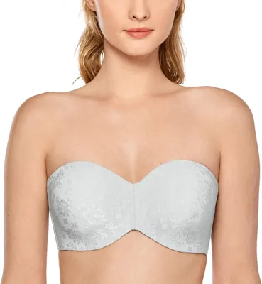 Productafbeelding van Strapless bh met bloemenjacquard, beugel en verstelbare bandjes voor dames