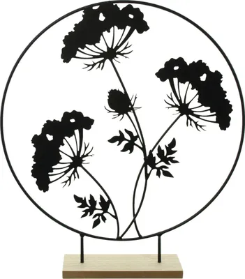 Produktbild von ohne Marke Deko-Ring Blumen" schwarz OneSize"