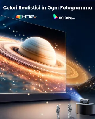 Obrázok produktu pre Projektor Beamer – 1100 ANSI lúmenov – Full HD 1080p – LCD – Google TV – WiFi 6 – Vhodný pre domáce kino