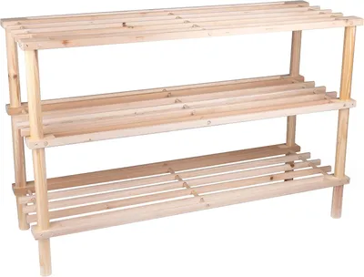 Productafbeelding van Schoenenrek 3-laags, hout, 74 x 26 x 48,5 cm, voor gang
