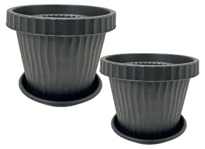 Productafbeelding van BAMA ONDA plantenpot, zwart, Ø 40 x 32,5 cm, 22 liter