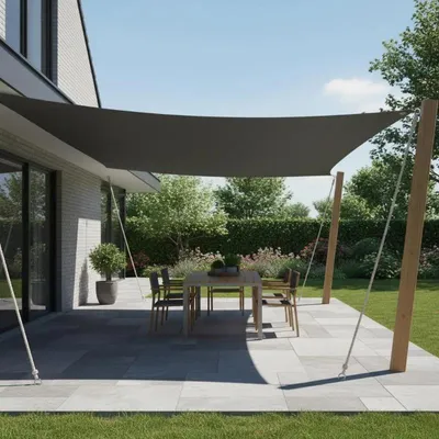 Produktbild von Sonnensegel - Rechteckiges Sonnensegel - 2x4 m Oxford Gewebe - Polyurethanbeschichtet - UV-beständig - Für Garten, Terrasse & Balkon - Anthrazit