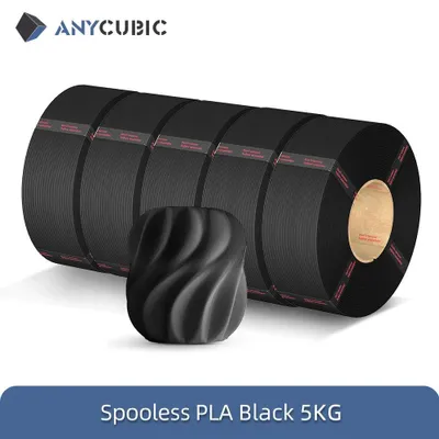 Immagine prodotto di Ricarica filamento PLA - Filamento per stampanti 3D da 1,75 mm senza bobina - Per stampanti 3D FDM - 5 kg - Nero