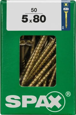Produktbild von SPAX 4081020500807, Schraube, Stahl, Zink, Holz, Flachkopf, Pozidriv, Gelb
