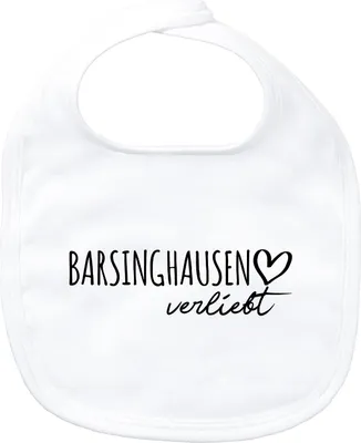 Produktbild von Huuraa Baby Lätzchen Barsinghausen verliebt White Klettverschluss  Baumwolle Latz Geschenkidee