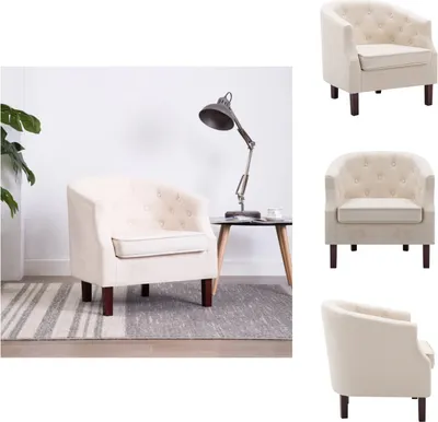 Image de vidaXL Fauteuil Beige Tissu - Fauteuil
