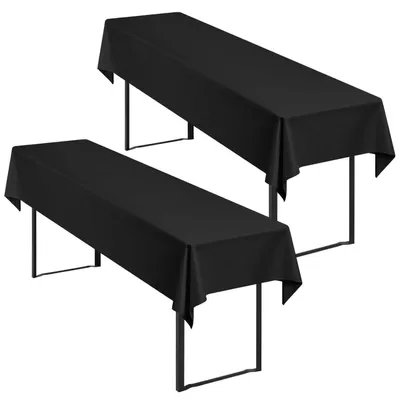 Immagine prodotto di Tovaglie per tavoli da birra, 2 pezzi, colore nero, dimensioni 250x100 cm, in poliestere