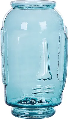 Produktbild von BELIANI Dekovase Blau / Transparent 31 cm aus Glas mit glänzender Oberfläche Wohnartikel Wohnung Zubehör Dekogefäß Moderner Glamouröser Stil