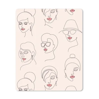 Produktbild von MuchoWow® Mauspad Mousepad Frau - Linienkunst - Muster - Pastell 30x40 cm - Mousepads - Maus Mat - Pad - Mausunterlage - Mausmatten