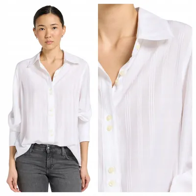 Immagine prodotto di Lee | Camicia da donna a maniche a sbuffo, bianca, in cotone, ideale per l'uso quotidiano e il tempo libero, taglia L