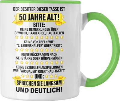 Produktbild von Trendation - 50. Geburtstag Männer Tasse Geschenk Geschenkidee 50er Geburtstag Spruch Perfektion Vater Papa Lustiger Spruch Witzig (Grün)
