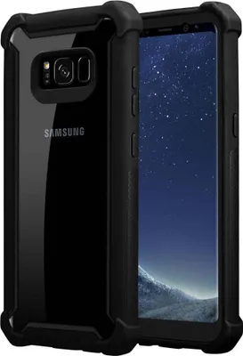 Produktbild von Cadorabo Hülle für Samsung Galaxy S8 PLUS Schutzhülle in Schwarz Handy Hülle Etui TPU Silikon-Rand Glas-Rücken Acryl