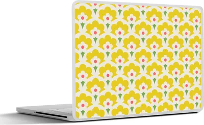 Produktbild von MuchoWow® Laptop Aufkleber Sticker Cover Design - Retro - Siebziger Jahre - Gelb 30x21 cm - Sticker für Laptop - Selbstklebend