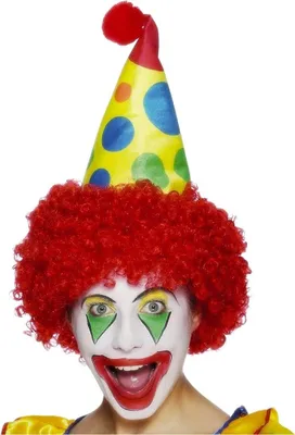 Produktbild von Clown Hut mit Perücke für Karneval Faschingskostüm