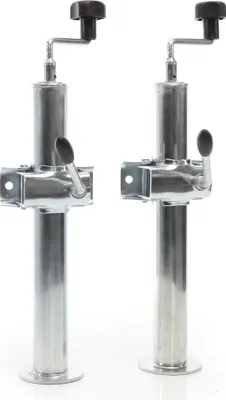 Produktbild von XPOtool podpera prívesu 2 ks, výškovo nastaviteľná 400-660 mm, 130 x 90 x 660 mm, parkovacia podpera s 2 svorkami Ø 48 mm, príves