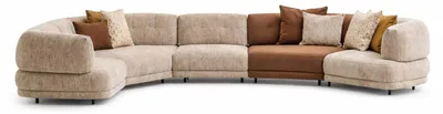 Productafbeelding van Designbank, hoekopstelling, modern, beige, gestoffeerde bank