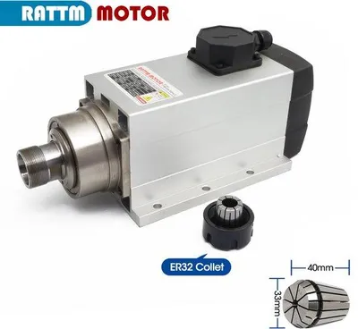 Productafbeelding van CNC Spilmotor - 4.5 KW - 380V - Luchtgekoeld - ER32 Spantang - Voor Freesmachine