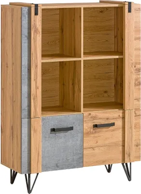 Productafbeelding van Furniture24 Regal Lofter Lo4: Boekenkast/kast met 2 deuren, woonkamerkast, loft-stijl