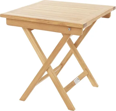 Produktbild von Garten Beistelltisch - 50 x 50 cm - Braun - Teakholz massiv - klappbar