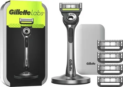 Produktbild von GilletteLabs mit Peeling-Bar von Gillette - 1 Rasiermesser - 5 Rasierklingen - Magnethalter - Reiseetui