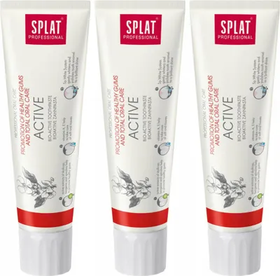 Immagine prodotto di Splat | Dentifricio Active - 3 x 100 ml - Sbiancante - Ingredienti naturali - Cura delle gengive