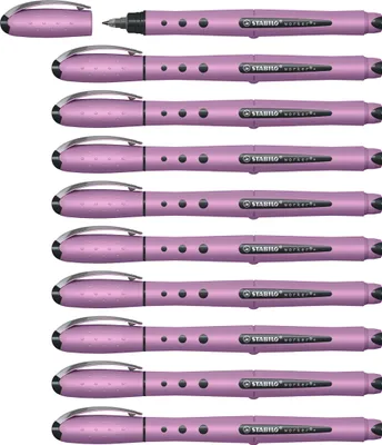 Produktbild von STABILO Tintenroller –  worker+ NatureCOLORS Wildflower – 10er Pack – grauviolett