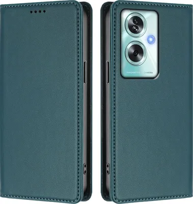 Immagine prodotto di Custodia in pelle per Oppo A79 5G, custodia magnetica in Finto cuoio con supporto Verde