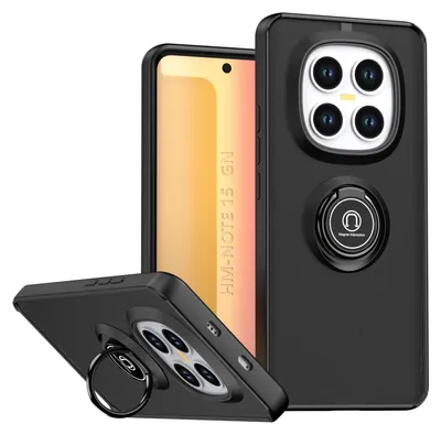 Obrázek produktu pro Pouzdro pro Xiaomi Redmi Note 15 5G/4G matné průsvitné TPU pouzdro s prstencovým držákem a stojánkem černé
