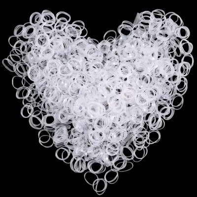Produktbild von Haargummis - 1000 Stück transparente elastische Mini-Haargummis für Kinder, Zöpfe, Hochzeitsfrisur transparent