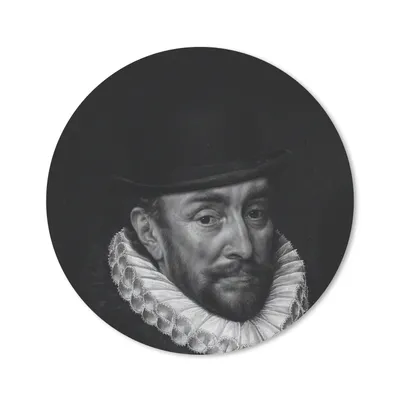 Produktbild von MuchoWow® Mauspad Mousepad Porträt von Wilhelm I. - Adriaen Thomasz - Schwarz und Weiß 30x30 cm - Mousepads - Maus Mat - Pad - Mausunterlage - Tischunterlage - Schreibtischmatten