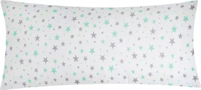 Produktbild von 1 x Kissenbezug in 40x80 cm Renforcé 100% Baumwolle - Sterne Grau, Grün - Kopfkissen-Bezug, Kissenhülle, Dekokissenbezug (1-Stück-640/1-40x80)