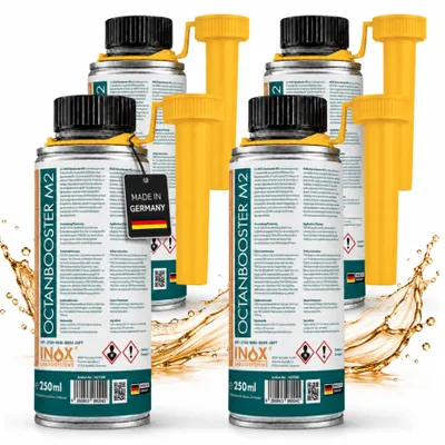 Produktbild von INOX® Oktan Booster, 4 x 250ml Additiv verbessert Oktan Zahl, Startverhalten