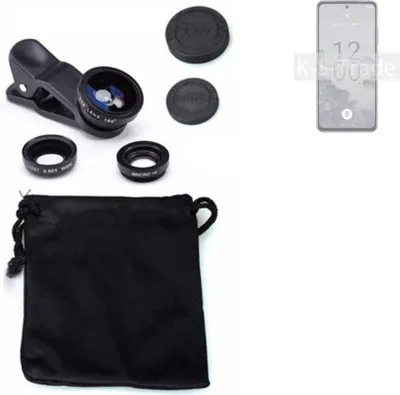 Produktbild von K-S-Trade Smartphone Kamera Linsen Set Kompatibel mit Nokia X30 5G 3in1 Clip-On Kamera Adapter Macro Weitwinkel FishEye Fischauge Objektiv Linse