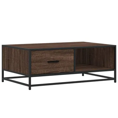 Immagine prodotto di Tavolino Rovere Marrone 90x57x35 cm Legno Multistrato e Metallo