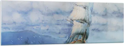 Produktbild von Bilder auf glas - Meer Segelschiff - 160x50cm - Glasbilder - Wandbilder - Kunstdruck - zum Aufhängen bereit - Wanddekoration aus Glas - Glas Bilder - Wandbild auf Glas - Einteilig - GAB160x50-3782
