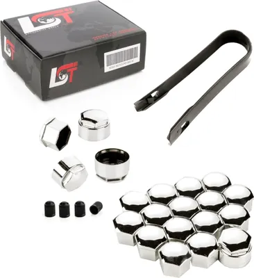 Produktbild von 20x Schraubenkappen 17mm Anti-Diebstahl chromfarben für ALFA ROMEO LANCIA SUBARU