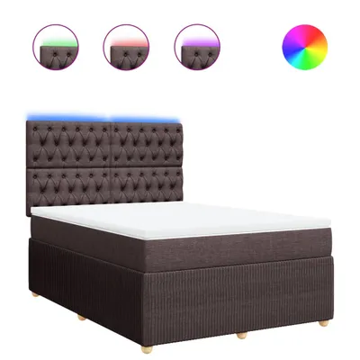 Produktbild von Boxspringbett mit Matratze Dunkelbraun 140x200 cm Stoff