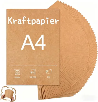 Obrázok produktu pre Kraft papier A4 120 g, 100 hárkov, hnedý, na tvorenie